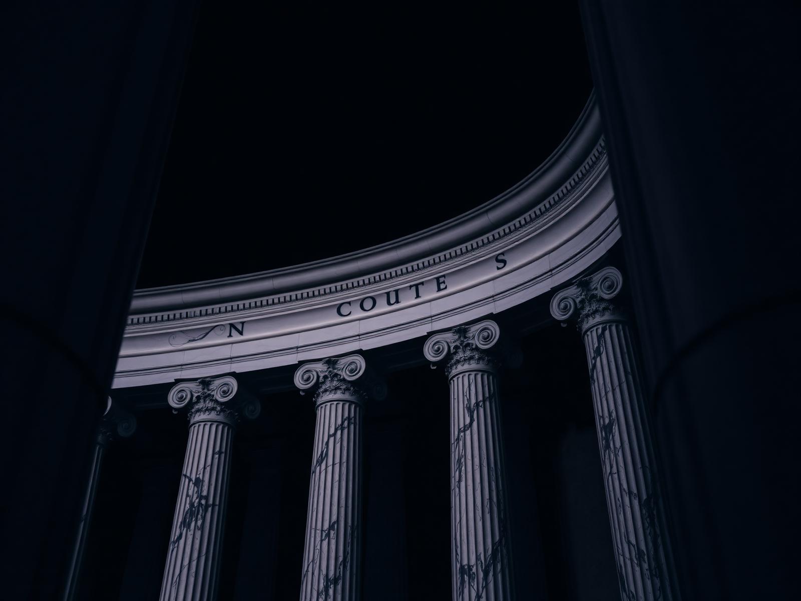 Marble courthouse columns — refined legal imagery (no staff photos per brand standards)